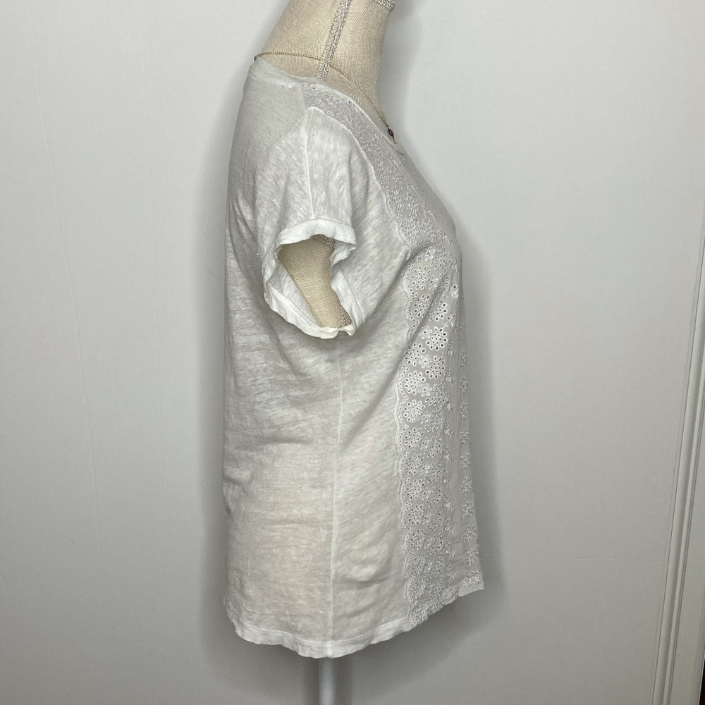 J Crew Silk Linen Eyelet T-shirt - Picture 3 of 8
